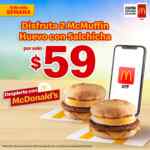 Cupón App McDonalds 2 McMuffin huevo con salchicha por sólo $59 esta semana
