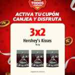 Cupón Oxxo 3x2 en chocolates Kisses de Hersheys