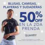 En Quarry Jeans llévate el 2do a mitad de precio en blusas, camisas, playeras y sudaderas