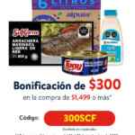 Cupón Walmart Súper $300 de bonificación en compras de $1,499