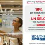 Cupón Banorte: 15% de descuento + reloj de pared Gratis en Bed Bath & Beyond