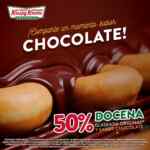 En Krispy Kreme docena de donas glaseadaso sabor chocolate a mitad de precio este fin de semana