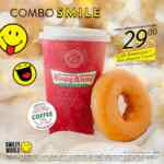 Combo Smile Krispy Kreme: Café americano + dona a $29 de lunes a viernes de 6:00 a 13:00