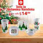 En Modatelas toda la melamina navideña a sólo $14.99 c/u (platos, tazones, vasos y más)