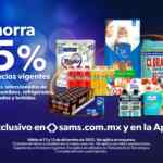 Hoy y mañana en Sam’s Club 15% de Ahorro en su Abarrotes y más, en su tienda en línea y en su App