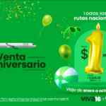 Venta de Aniversario Viva Aerobus: Rutas nacionales desde $1 peso + TUA