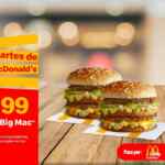 Cupón Martes de McDonalds 6 de diciembre: 2 hamburguesas Big Mac por $99