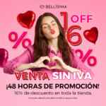 Venta Sin IVA Bellísima: 16% de descuento en tienda en línea por 48 horas