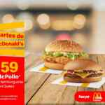 Cupón Martes de McDonald's 10 de enero: hamburguesa con queso + McPollo por $59
