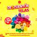 Descuentón Modatelas: Metros de tela desde $2.99, microfibras a $9.99 y hasta 70% en mercería