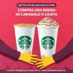 En Starbucks 2x1 en bebidas de caramelo o cajeta del 16 al 22 de enero de 2023