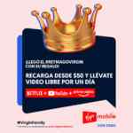 Virgin Mobile Día de Reyes: Recarga desde $50 y obtén datos ilimitados de video por 1 día (Youtube, Netflix y Prime Video)