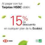 15% de descuento en EcoBici al pagar con HSBC