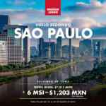 En Mundo Joven vuelos redondos a Sao Paulo, Brasil desde $7,217 y a meses sin intereses