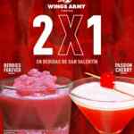 2x1 en bebidas de San Valentín en Wings Army durante febrero