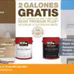 Promoción BEHR Pintura Gratis: 2 galones gratis en la compra de cubeta BEHR Premium Plus