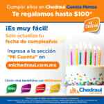 Promo de cumpleaños Mi Chedraui: hasta $100 en monedero el mes de tu cumpleaños