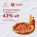 Promoción de la semana DiDi Food: 43% de descuento en Hut Cheese mediana + 2 refrescos