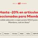 En H&M hasta 20% de descuento en artículos seleccionados de tienda en línea