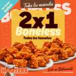 En Hooters 2x1 en boneless los miércoles de marzo y abril