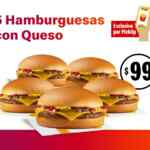 Cupón McDonalds de 5 hamburguesas por $99 pesos