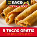 Promoción Pollo Pepe Día del Taco: 5 tacos gratis en compras a partir de $199