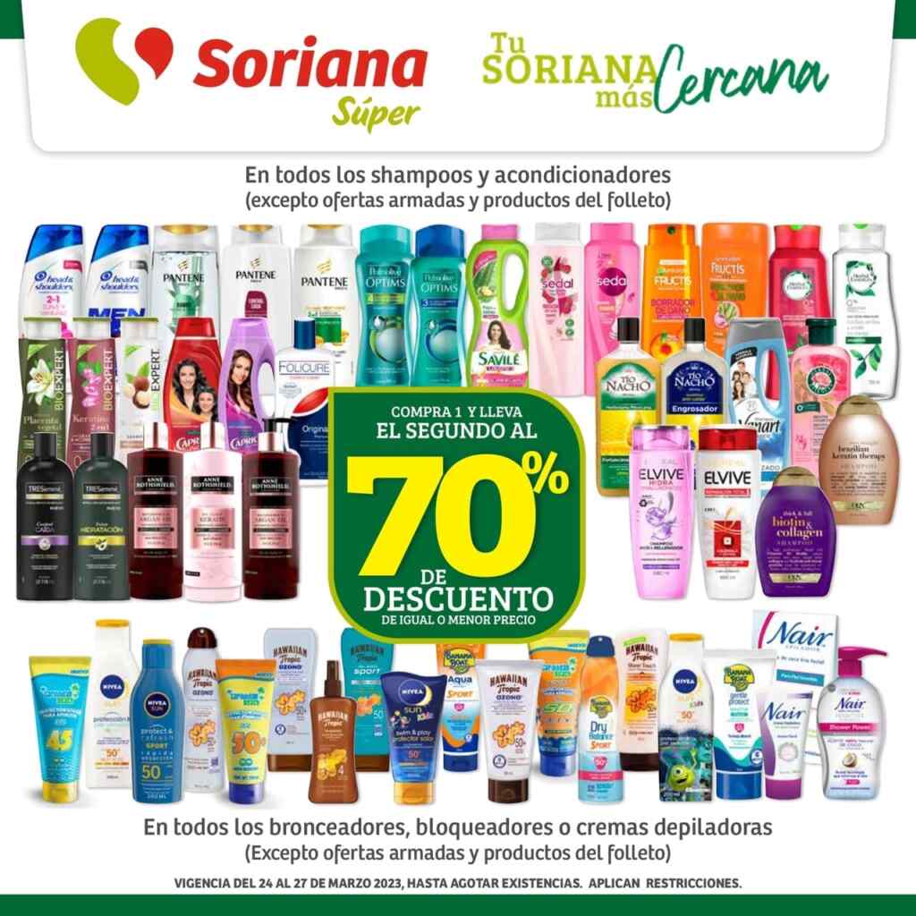 Folleto Soriana Súper 2do al 70 en Shampoos, Acondicionadores y más al