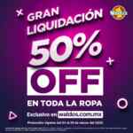 Liquidación de ropa Waldos con TODO a mitad de precio: Playeras desde $20, vestidos a $40, pijamas a $25 y más