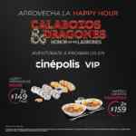 Happy Hour Cinépolis VIP: 2x$149 en makis lunes y miércoles y 2x$159 en yakimeshi martes y jueves