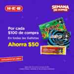 Ofertas HEB Semana de Súper: $50 de ahorro por cada $100 de compra en galletas, botanas y más
