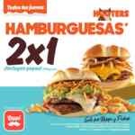 2x1 en hamburguesas los jueves en Hooters