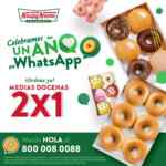 2x1 en medias docenas de donas en Krispy Kreme al pedir por Whatsapp
