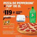 Promoción Little Caesars Premier: Pizza + 7Up por $119 y lévate unos audífonos GRATIS hoy y mañana