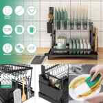 52% de descuento en escurridor de platos de acero inoxidable de 2 niveles