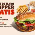 Promo Burger King Día de la Hamburguesa: Whopper GRATIS en la compra de un combo