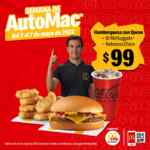Cupón App McDonald's Semana de AutoMac: Hamburguesa + 10 McNuggets + refresco por $99