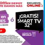 Venta Nocturna Office Depot 16 al 18 de mayo: Smart TV Gratis en compras de $8,000 y más