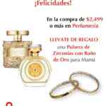 Promo Sanborns Día de las Madres: pulsera con baño de oro Gratis en perfumería y cosméticos
