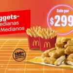 Cupón App McDonald's: 40 McNuggets + 2 papas + 2 refrescos por $299