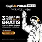 Cupón Rappi Prime Week de 3 meses GRATIS de Prime Basic con envíos sin costo