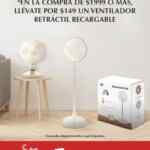 En Sanborns llévate un ventilador retráctil recargable a sólo $149 al comprar $1,999 o más