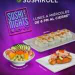 Sushi Roll Sushi Nights 2023: 2x1 en barra de sushi de lunes a miércoles de 6:00 PM al cierre