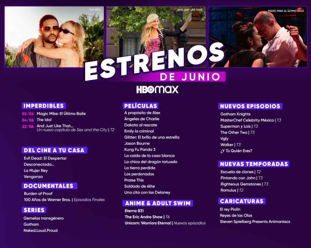 Promociones y estrenos en Netflix, HBO Max, Disney+ y Paramount+ junio 2023