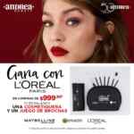 Promo Andrea y L'Oreal: cosmetiquera y set de brochas de regalo en compras de $999