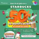50% de bonificación en Starbucks al pagar con tarjetas Bradescard hoy martes
