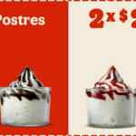 Cupón Burger King 2 postres Sundae Jr. por $29