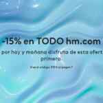 Cupón H&M de 15% de descuento en toda la tienda en línea hoy y mañana