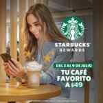 En Starbucks bebidas participantes a sólo $49 con Starbucks Rewards esta semana