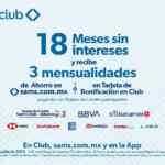 Promo Sams Club 18 meses sin intereses + 3 de bonificación hasta el 31 de julio 2023