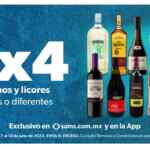 5x4 en vinos y licores en Sams Club hasta el 14 de julio
